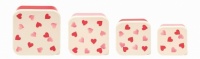 Set of 4 Pink Heart Print Snack Boxes By Emma Bridgewater